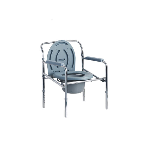 Chaise de toilette pliable aluminium grise